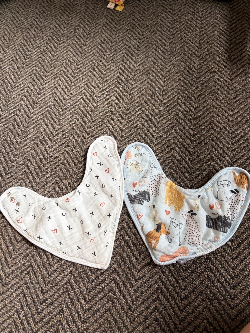 Soft Cotton Baby Bibs - White & Light Blue
